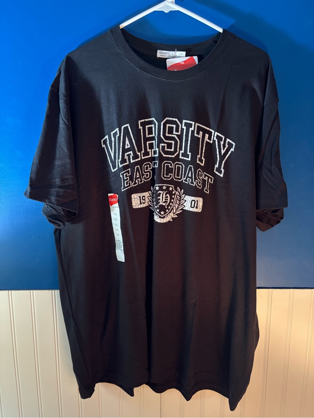 Hanes Black Varsity East Coast Graphic Tee